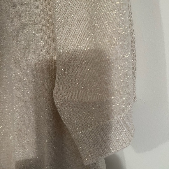 Vintage Bon Worth Metallic Gold Mockneck Short Sleeve Sweater - Picture 7 of 11